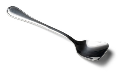 Stainless cutlery spoon isolated on white background