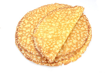Breton crepes on a white background