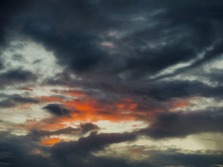 Fototapeta na wymiar Dark sunset sky background.