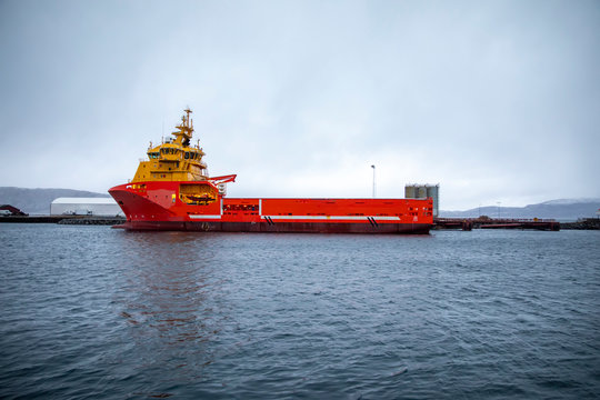 Offshore supply ship Ms VIKING PRINCE  in Sandnessj&oslash;en harbour, Nordland county. Ms VIKING PRINCE  is a&nbsp;Offshore Supply Ship&nbsp;that was built in 2012 and is sailing under the flag of&nbsp;Norway.
