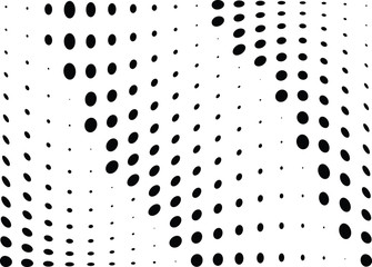 Abstract halftone wave dotted background. Futuristic twisted grunge pattern, dot, circles.  Vector modern optical pop art texture for posters, business cards, cover, labels mock-up, stickers layout