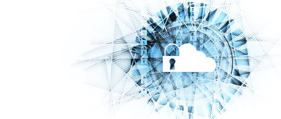 Cloud technology. Integrated digital web concept background