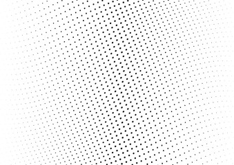 Abstract halftone wave dotted background. Futuristic twisted grunge pattern, dot, circles.  Vector modern optical pop art texture for posters, business cards, cover, labels mock-up, stickers layout