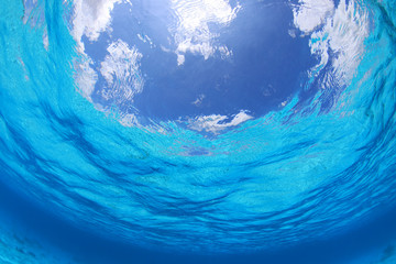 Water surface and sunny sky