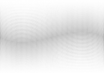 Abstract halftone wave dotted background. Futuristic twisted grunge pattern, dot, circles.  Vector modern optical pop art texture for posters, business cards, cover, labels mock-up, stickers layout