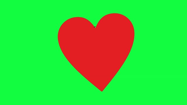 Animation Of Heart With Red Fill On Green Screen