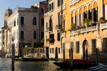 View from The Grand Canal in Vencei, Italy. The shot is made from the boat.