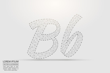 English letters abstract font consists 3d of triangles, lines, dots and connections. Vector illustration EPS 10.