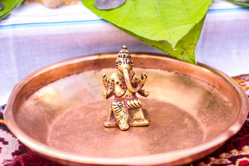 Indian wedding ceremony : lord Ganesha sculpture
