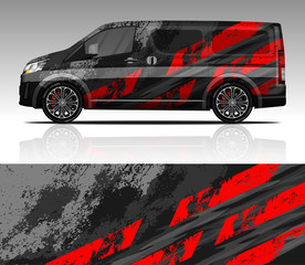 Car wrap decal Van design vector, for advertising or custom livery WRC style, race rally car vehicle sticker and tinting custom. Toyota Hiace.