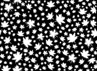Beautiful decorative vector seamless pattern with autumn maple leaves