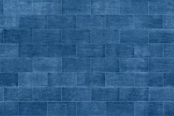 Foto op Plexiglas Blauw wit naadloze blauwe keramische tegels patroon muur fragment