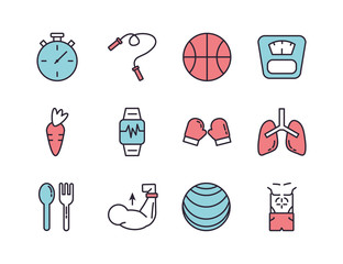 bundle of healthy lifestyle icons