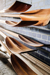 Traditional wooden oars 