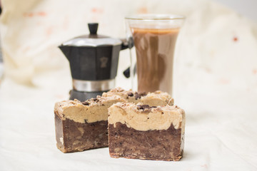 Bars of natural handmade soap scented with coffee