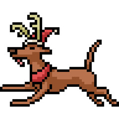 vector pixel art deer dog