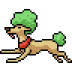 Obraz premium vector pixel art dog