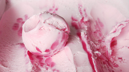 Texture ice cream Strawberry as background, Top view Blank for design..