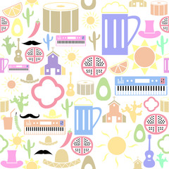 mexico seamless pattern background icon.