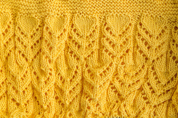 Yellow knitted texture