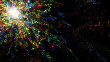 Festive color salute on a black background