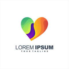 awesome love gradient logo design