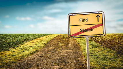 Obraz premium Street Sign Find versus Search