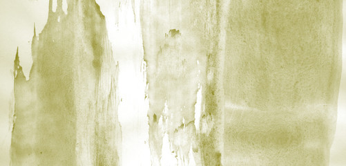 Abstract watercolor background hand-drawn on paper. Volumetric smoke elements. Yellow-Gray color. For design, web, card, text, decoration, surfaces.