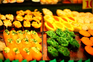 Multi-page sushi in a Japanese restaurant