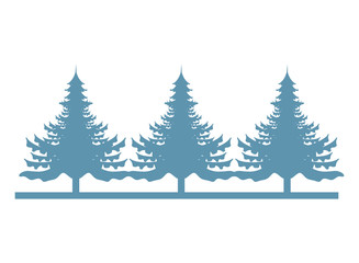 pines trees plants forest scene