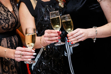 Wedding glasses for newlyweds on the wedding day