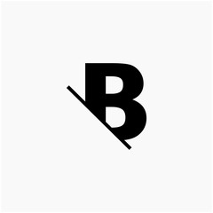 B Letter Logo Design with Creative Cut. simple design. graphic elegant and unique sliced design template Vector. - vector  shadow