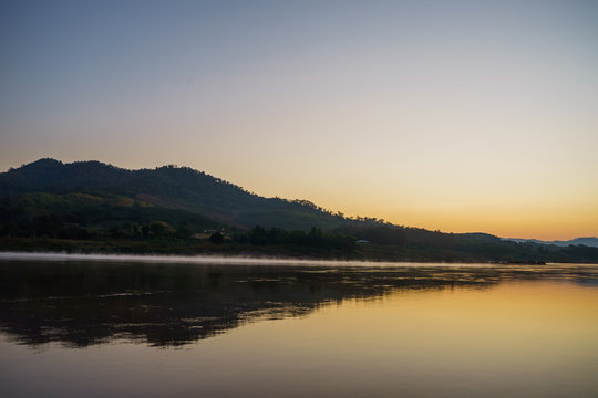 sunset on khong river © chusakul