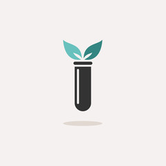 Lab plant. Icon with shadow on a beige background. Pharmacy vector illustration