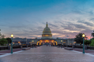 Washington DC, The United States Capitol at sunset.