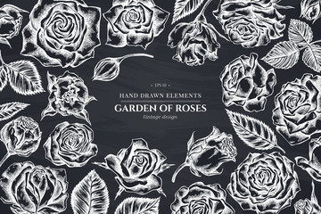 Floral design with chalk roses