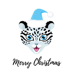 Christmas snow leopard