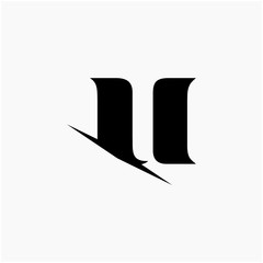 U Letter Logo Design with Creative Cut. simple design. graphic elegant and unique sliced design template Vector. - vector  shadow