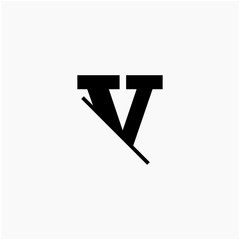 V Letter Logo Design with Creative Cut. simple design. graphic elegant and unique sliced design template Vector. - vector  shadow