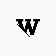 W Letter Logo Design with Creative Cut. simple design. graphic elegant and unique sliced design template Vector. - vector  shadow