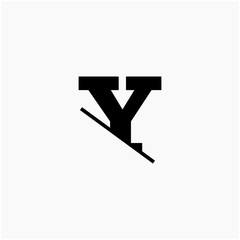 Y Letter Logo Design with Creative Cut. simple design. graphic elegant and unique sliced design template Vector. - vector  shadow