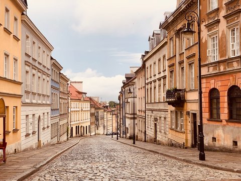 Fototapeta old street in Warsaw