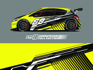 Race car graphic livery design vector. Graphic abstract stripe racing background designs for wrap cargo van, race car, pickup truck, adventure vehicle.