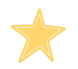 Christmas shiny golden star icon on white background