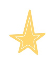 Christmas shiny golden star icon on white background