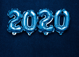 2020 balloons on festive background.