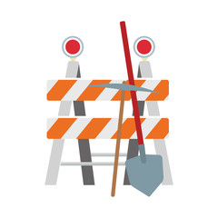 safety barrier with pickaxe and shovel icon