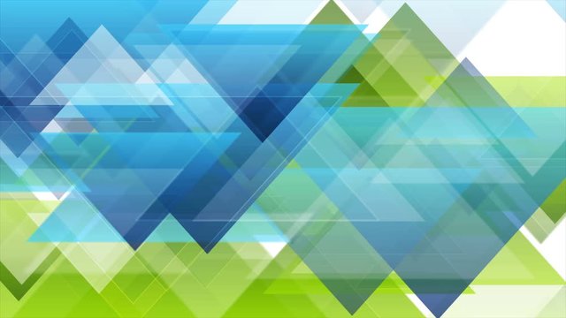 Green and blue minimal triangles. Hi-tech abstract geometric background. Futuristic modern low poly motion design. Seamless loop. Video animation Ultra HD 4K 3840x2160