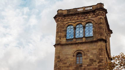Fototapeta na wymiar detail of the tower of the University of Barcelona