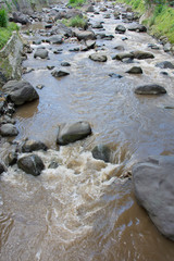 Fototapeta premium water flowing over rocks on a river creek